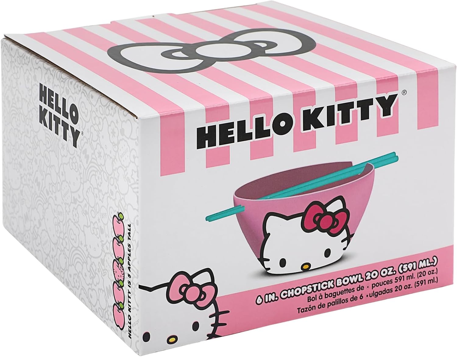 Bioworld Sanrio Hello Kitty 6 in. Ceramic Ramen Bowls with Chopsticks (Various Designs)
