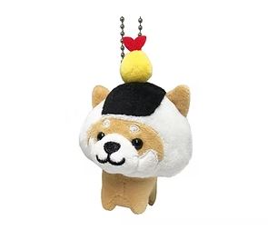 Shiba Inu Costume Tabisuru Mameshiba Dog Plush Keychain