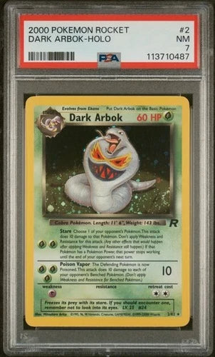 Pokémon: Dark Arbok Holo 02/82 - Unlimited Team Rocket PSA 7 - VGMX