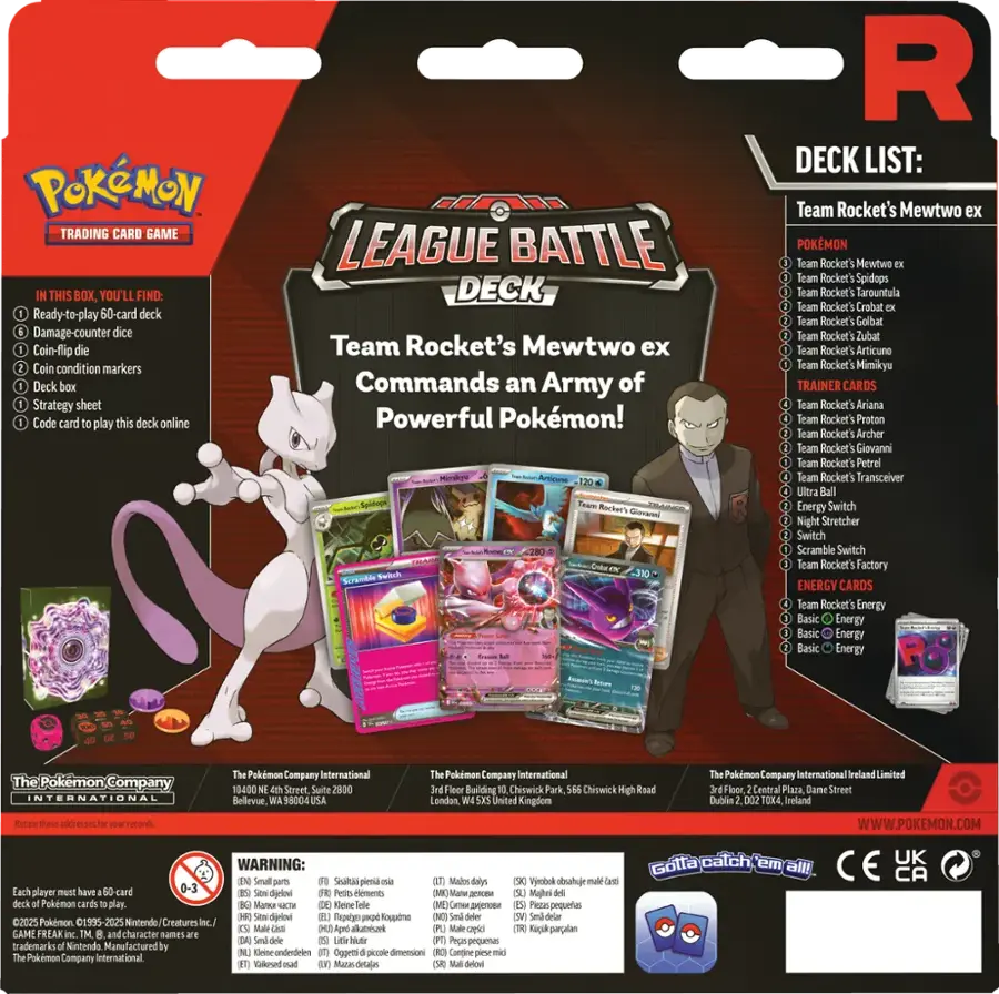 Pokémon Team Rocket's Mewtwo ex League Battle Deck -(In-Store Pick Up Only- No Shipping- Locals Only) Limit 2 per customer - VGMX