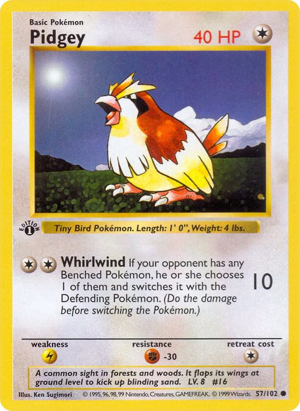 Pidgey - Base Set (Shadowless) 1st Edition - VGMX