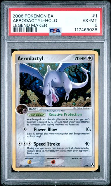 Pokémon: Aerodactyl Holo 1/92 Legend Makers PSA 6 - VGMX