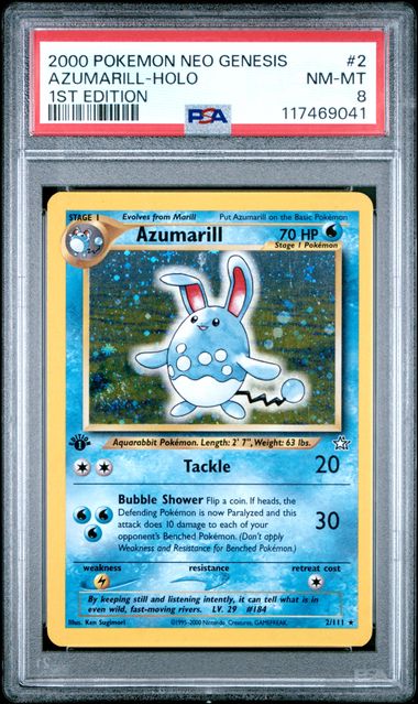 Pokémon: Azumarill 2/111 1st Edition Neo Genesis PSA 8 - VGMX