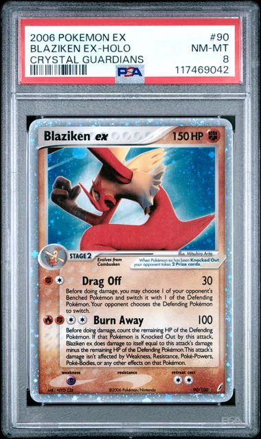 Pokémon: Blaziken ex 90/100 Crystal Guardians PSA 8 - VGMX