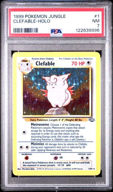 Pokemon: Clefable 1/64 - Jungle Holo - PSA 7 - VGMX