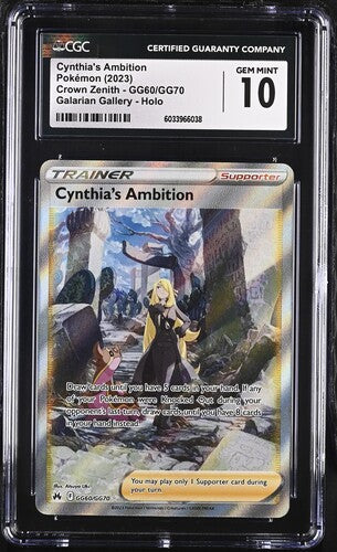 Pokémon: Cynthia's Ambition GC60/GG70 Crown Zenith CGC Gem Mint 10 - VGMX