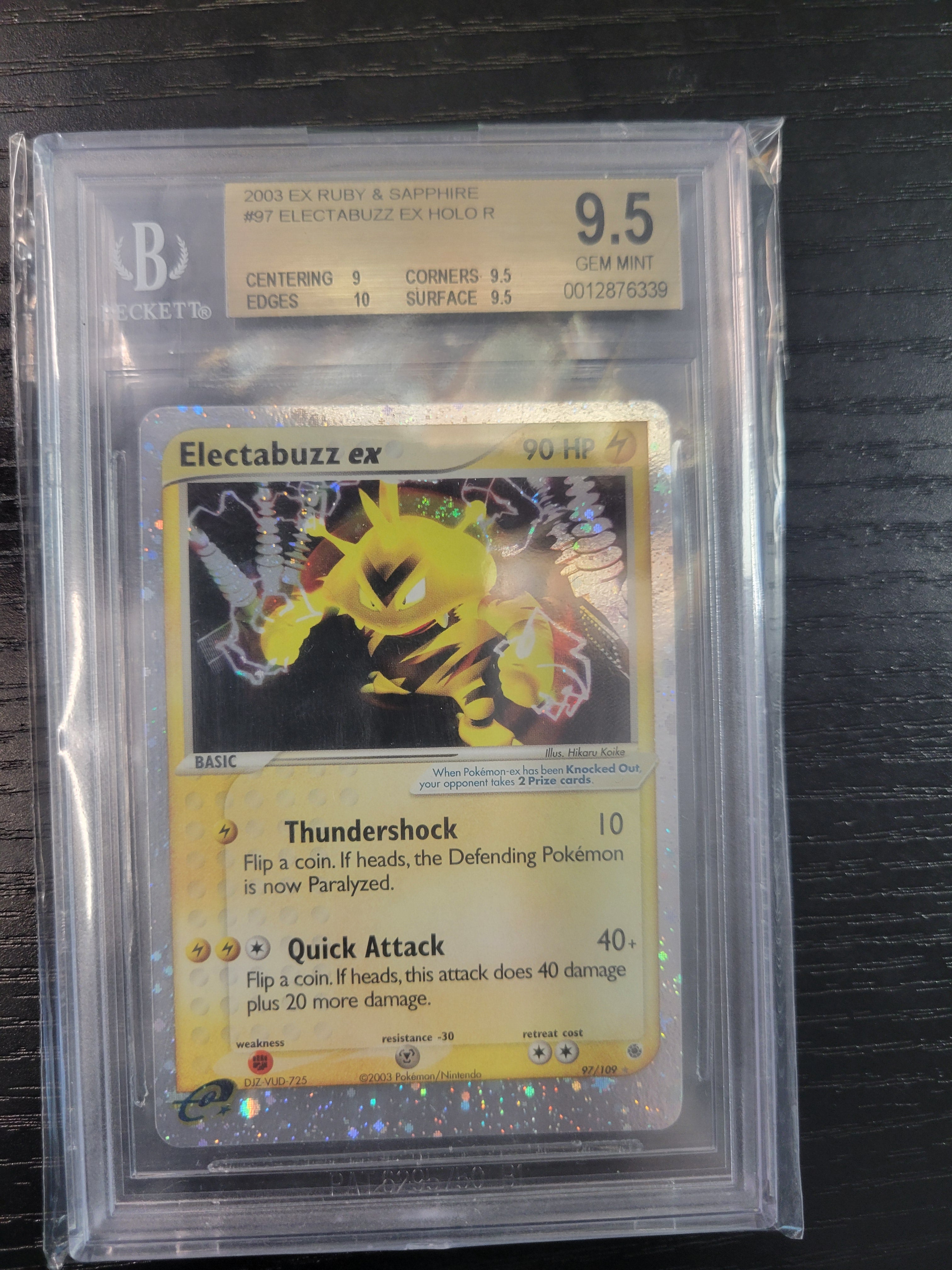 Pokémon: Electabuzz ex 97/109 2003 EX Ruby and Sapphire Beckett 9.5 - VGMX