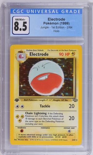 Pokémon: Electrode 1st Edition Holo 2/64 - Fossil CGC 8.5 - VGMX
