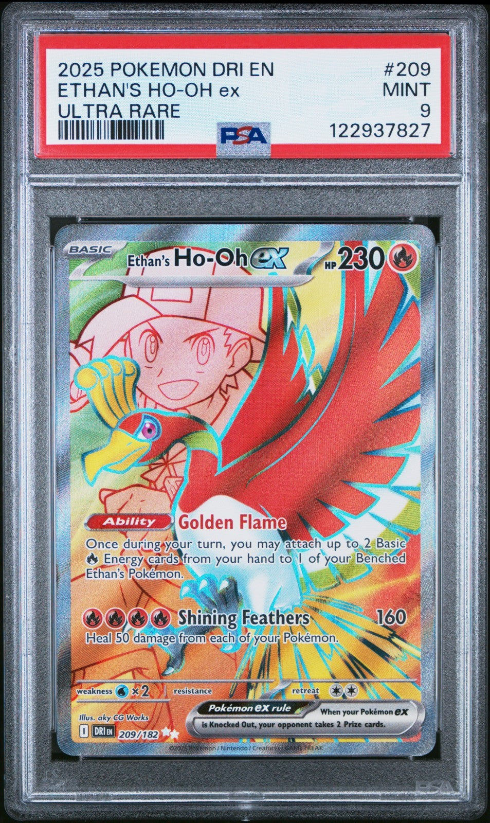 Pokemon: Ethan's Ho-Oh ex 209/182 - Destined Rivals - PSA 9