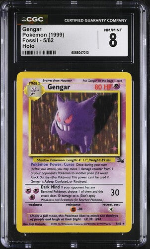 Pokemon: Gengar 5/62 - CGC 8 - Fossil - VGMX