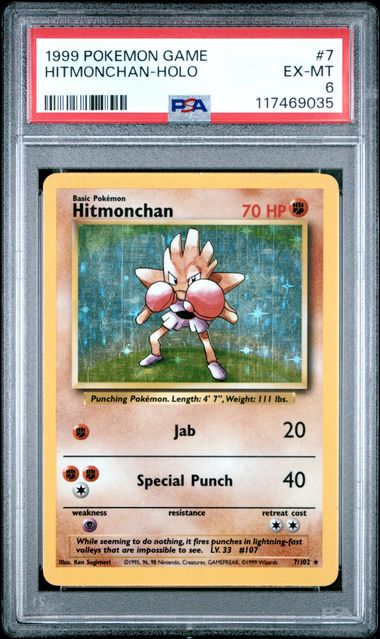 Pokémon Hitmonchan 007/102 Holo Base Set PSA 6 - VGMX