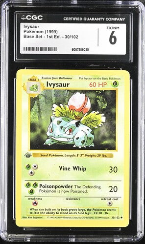 Pokemon: Ivysaur 30/102 - Base Set 1st Edition Shadowless - CGC 6