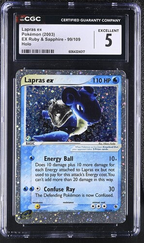 Pokemon: Lapras ex 99/109 - Ruby & Sapphire - CGC 5