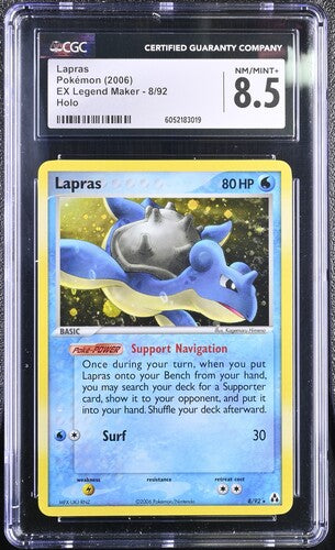 Pokémon: Lapras Holo 8/92 - EX Legend Maker CGC 8.5 - VGMX