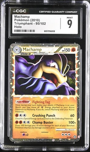 Pokemon: Machamp (Prime) 95/102 - Triumphant - CGC 9 - VGMX