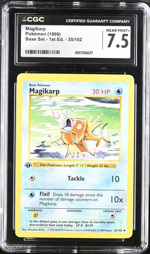 Pokemon: Magikarp 35/102 - Base Set 1st Edition Shadowless - CGC 7.5