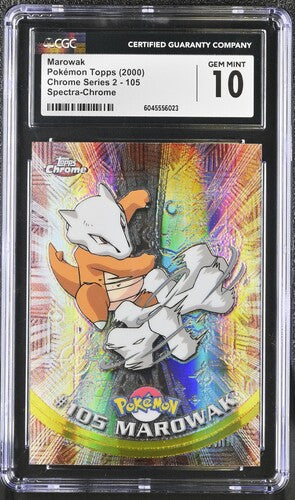 Pokémon: Marowak 105 - Pokémon Topps Chrome Series 2 CGC Gem Mint 10 - VGMX