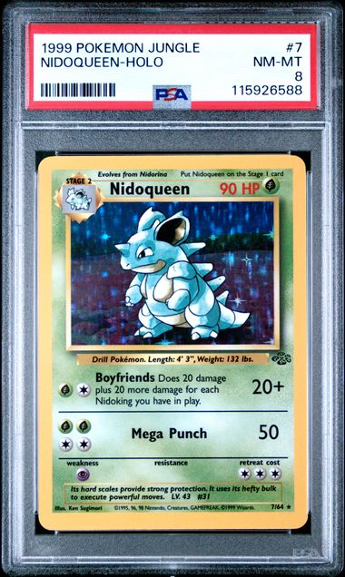 Pokémon: Nidoqueen 7/64 Holo Jungle PSA 8 - VGMX