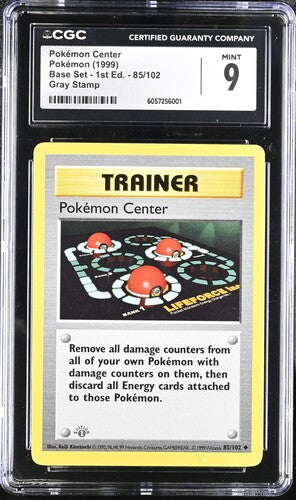 Pokemon: Pokemon Center 85/102 - Base Set 1st Edition Shadowless - Grey Stamp - CGC 9