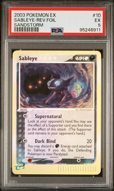Pokémon: Sableye Rev Foil 10/100 EX Sandstorm PSA 5 - VGMX