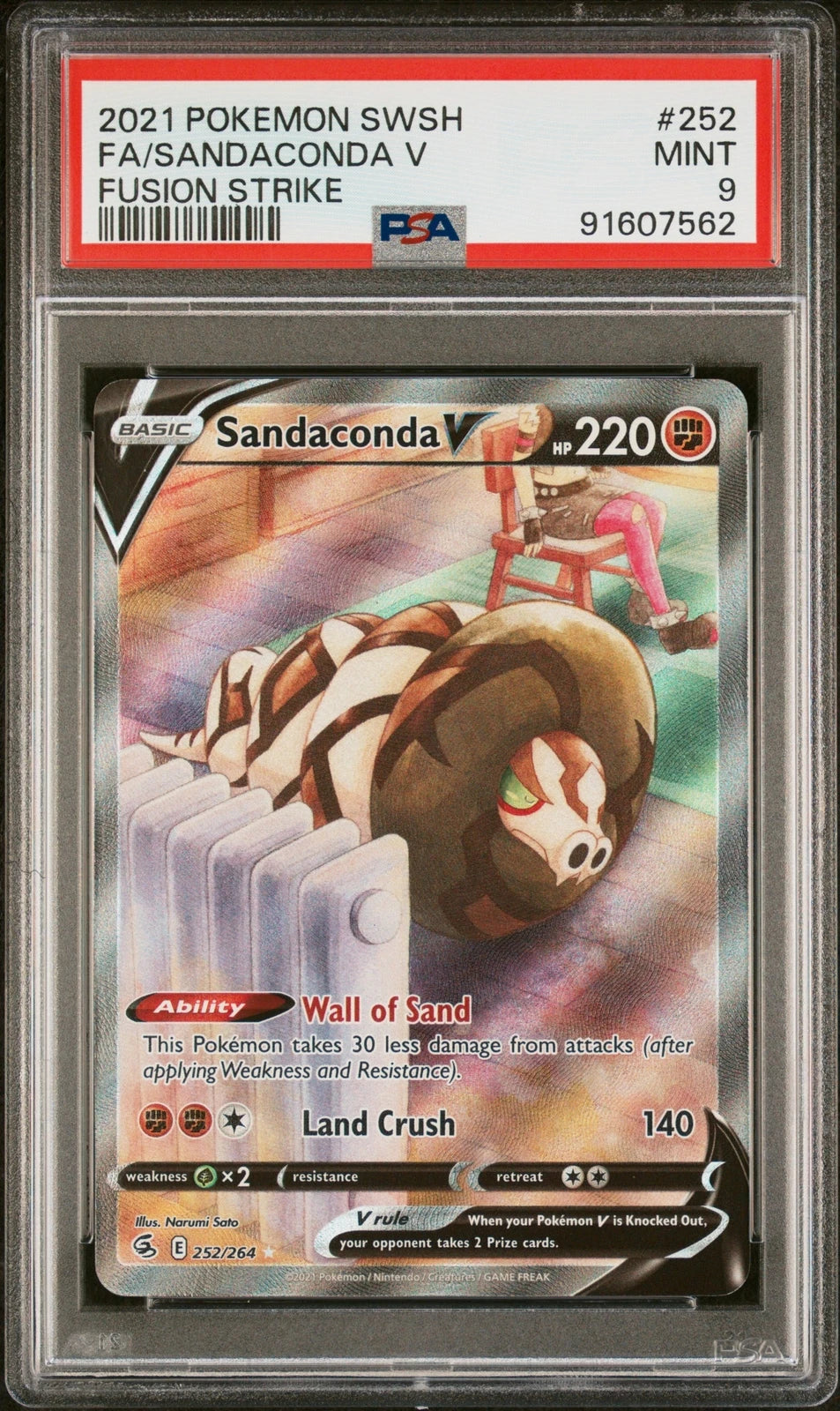 Pokémon: Sandaconda V 252/264 - Fusion Strike PSA 9 - VGMX