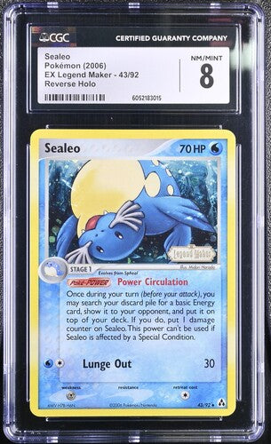 Pokémon: Sealeo 43/92 Reverse Holo - EX Legend Maker CGC 8 - VGMX