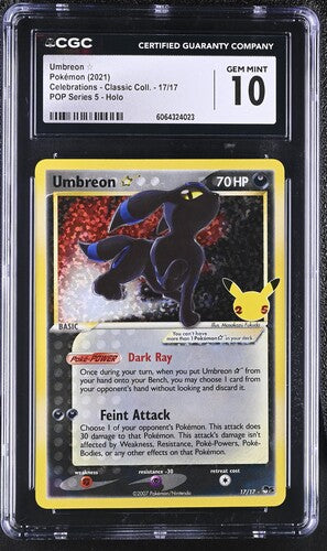 Pokemon: Umbreon Star 17/17 - Celebrations: Classis Collection - CGC 10