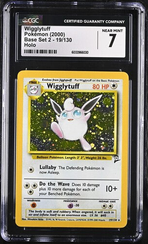 Pokémon: Wigglytuff Holo 19/130 Base Set 2 CGC 7 - VGMX