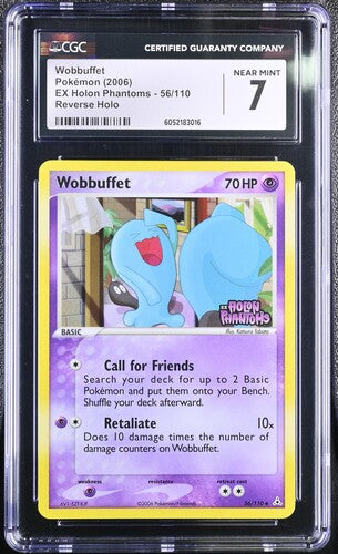 Pokémon: Wobbuffet 56/110 Reverse Holo - EX Holon Phantoms CGC 7 - VGMX