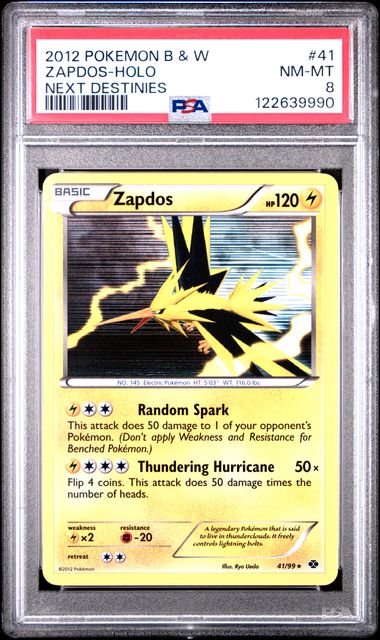 Pokemon: Zapdos 41/99 - Next Destinies - PSA 8 - VGMX