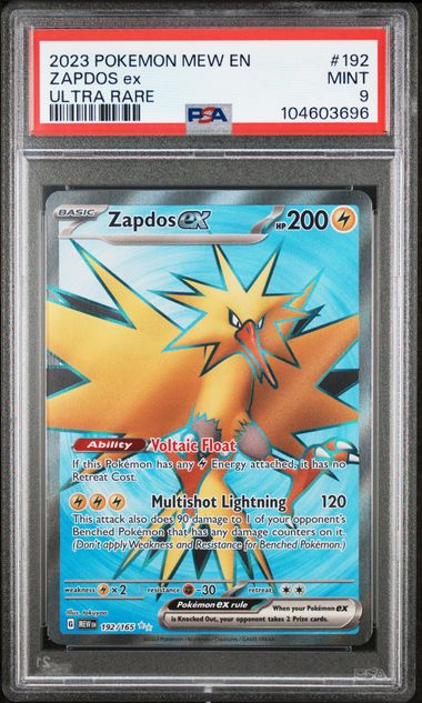 Pokémon: Zapdos ex - Scarlet & Violet Pokemon 151 - PSA 9