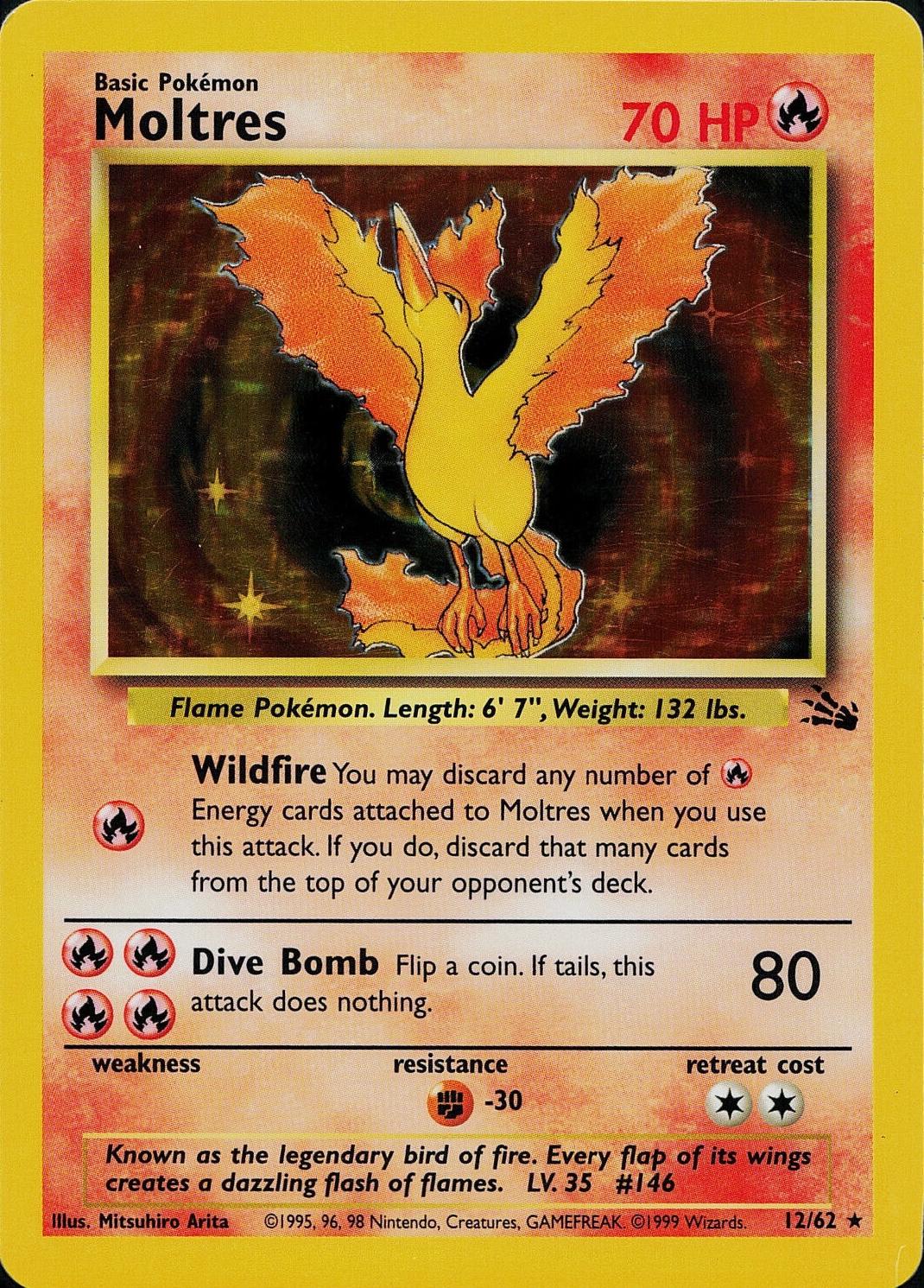 Pokemon: Moltres 12/62 - Unlimited Fossil - VGMX
