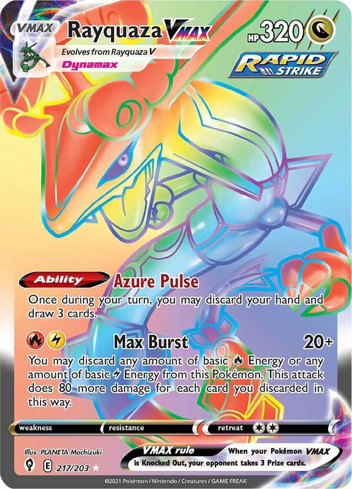 Pokemon: Rayquaza VMAX 217/203 - Evolving Skies - VGMX