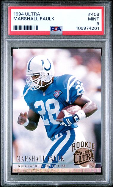1994 Ultra Fleer Rookie #408 Marshall Faulk PSA 9 - VGMX