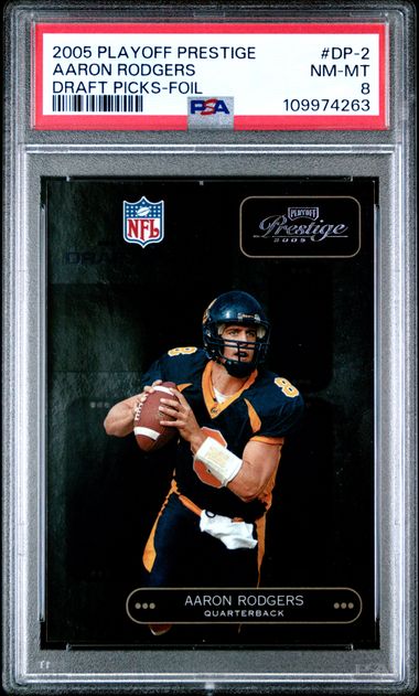 2005 Playoff Prestige Draft Picks DP-2 Aaron Rodgers Foil PSA 8 - VGMX