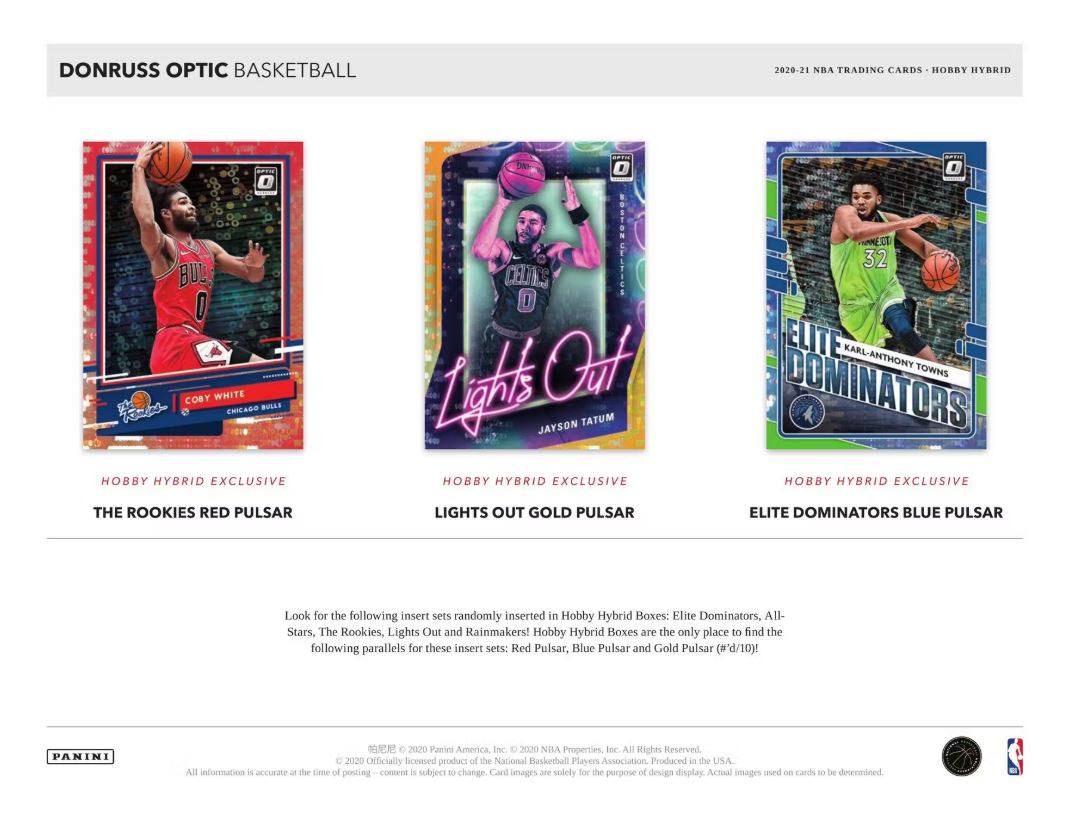 2020/21 Panini Donruss Optic Basketball H2 Hobby Hybrid Box - VGMX