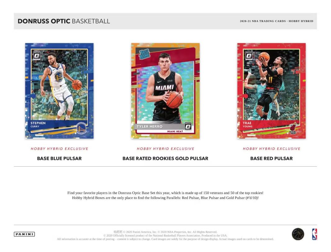 2020/21 Panini Donruss Optic Basketball H2 Hobby Hybrid Box - VGMX