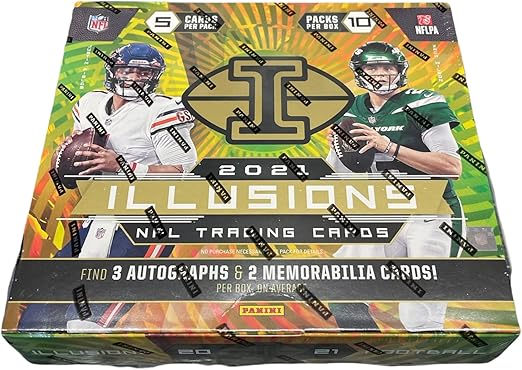 2021 Panini Illusions Football Hobby Box (10 Packs/5 Cards: 3 Autos, 2 Mems) - VGMX