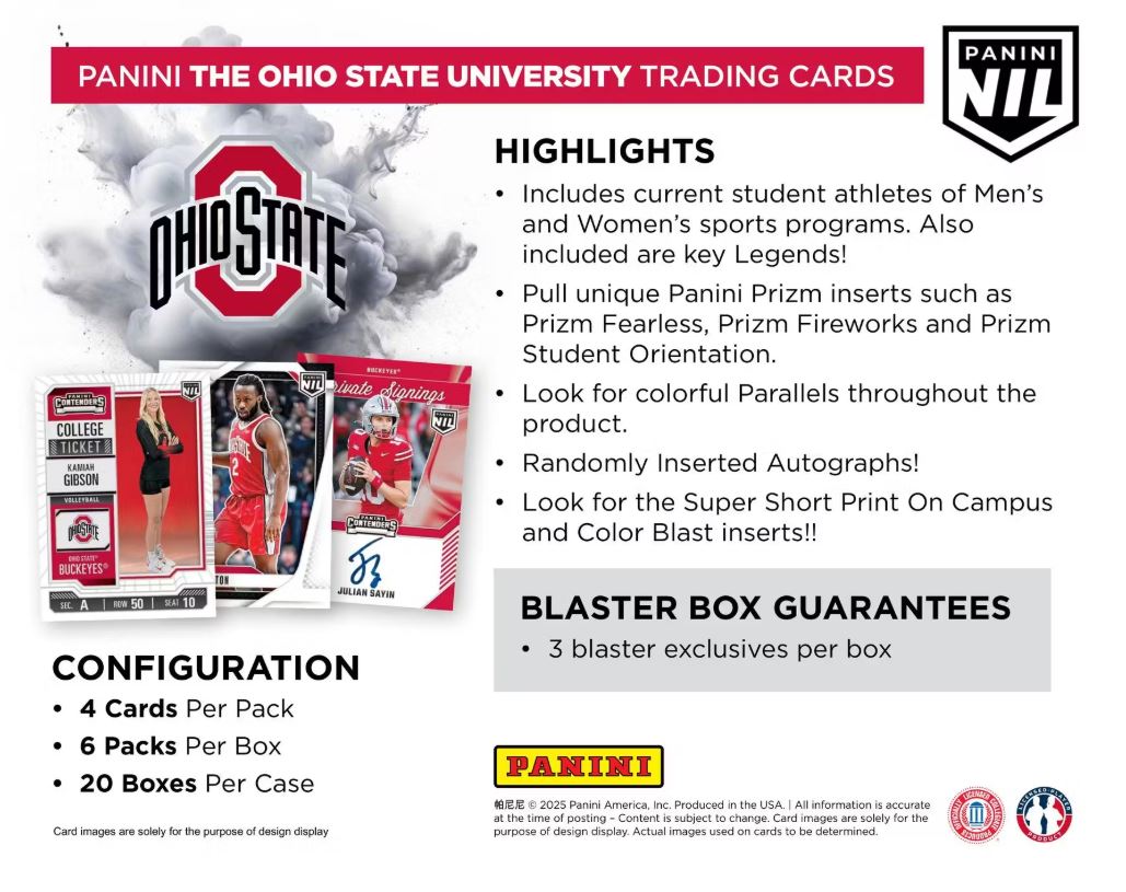 2024-25 Panini NIL The Ohio State University Collegiate Blaster Box - VGMX