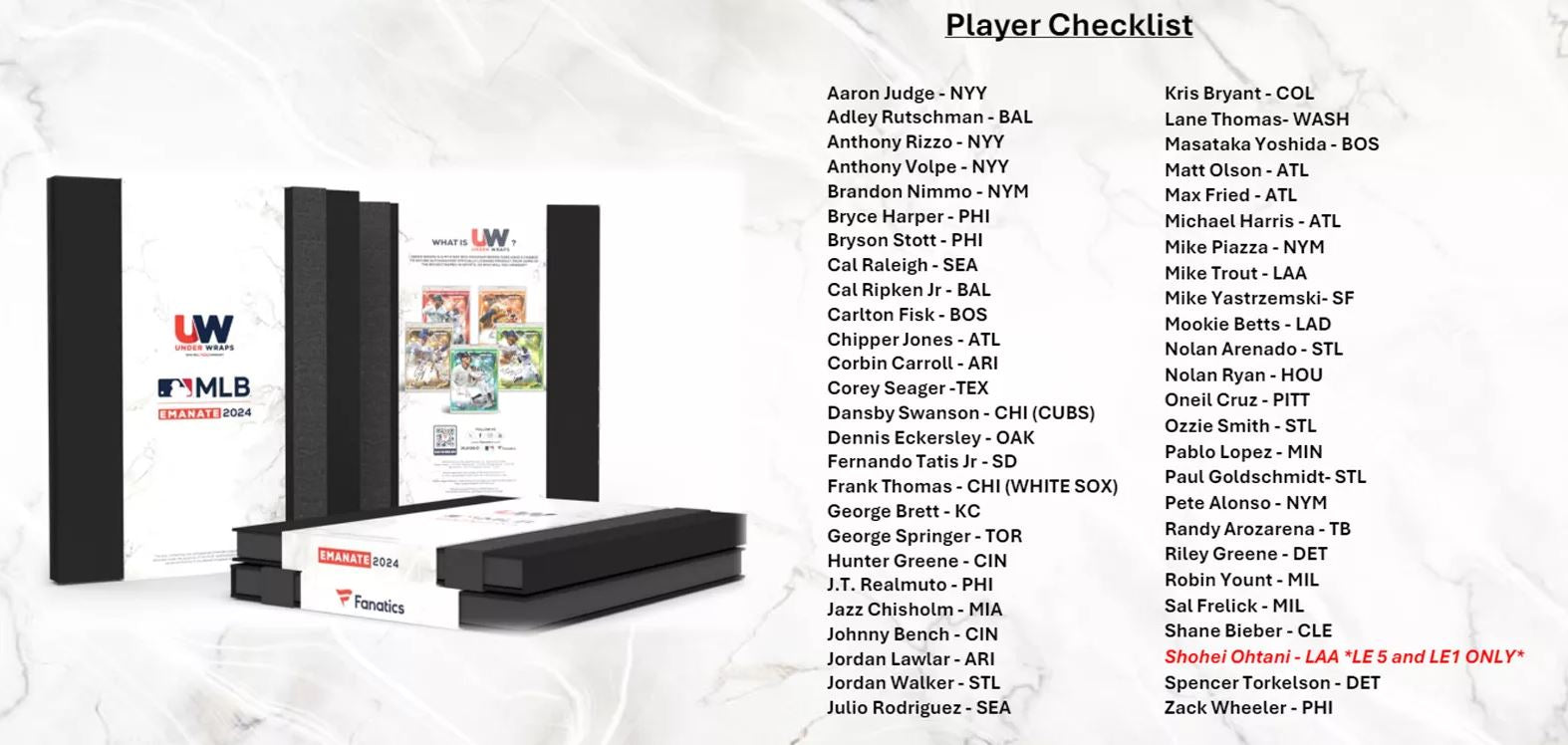 2024 Fanatics Under Wraps MLB Emanate Autographed Baseball Box - VGMX