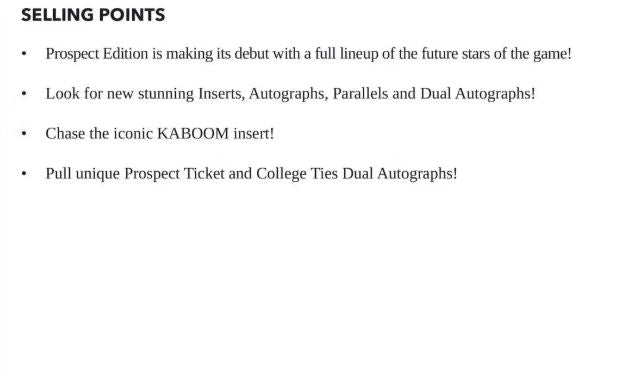 2024 Panini Prospect Edition Baseball Hobby Box - VGMX