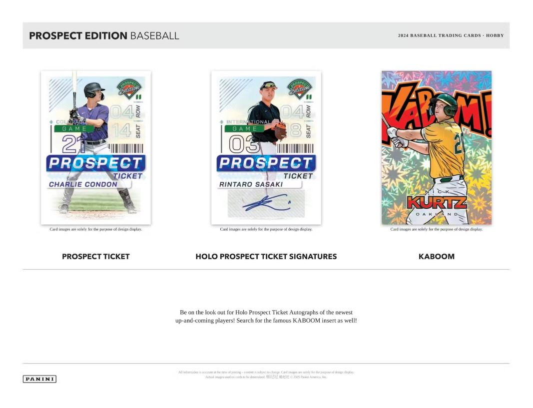 2024 Panini Prospect Edition Baseball Hobby Box - VGMX