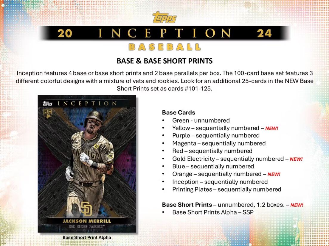 2024 Topps Inception MLB Baseball Hobby Box - VGMX