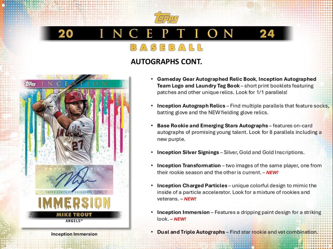 2024 Topps Inception MLB Baseball Hobby Box - VGMX