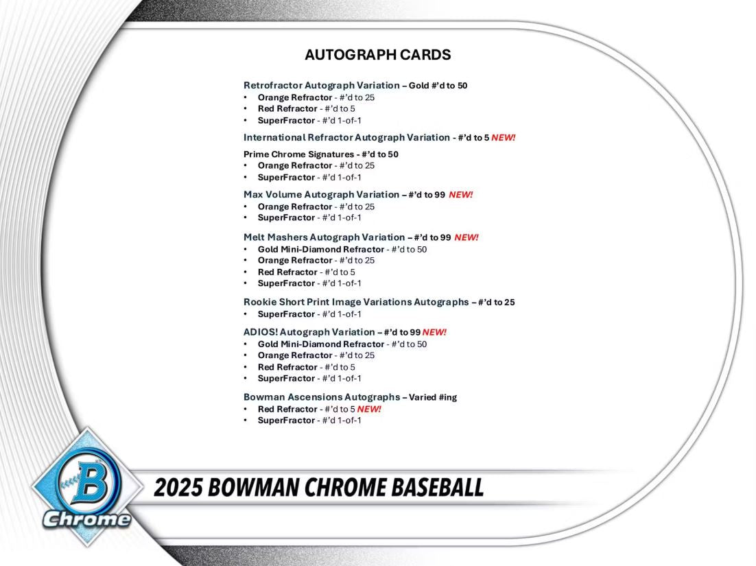 2025 Bowman Chrome Baseball Breaker Delight Box - VGMX