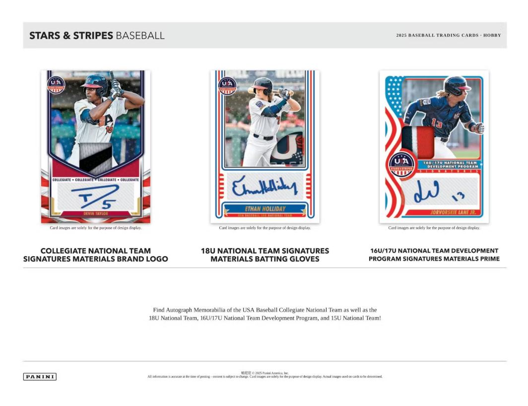 2025 Panini USA Stars & Stripes Baseball Hobby Box - VGMX