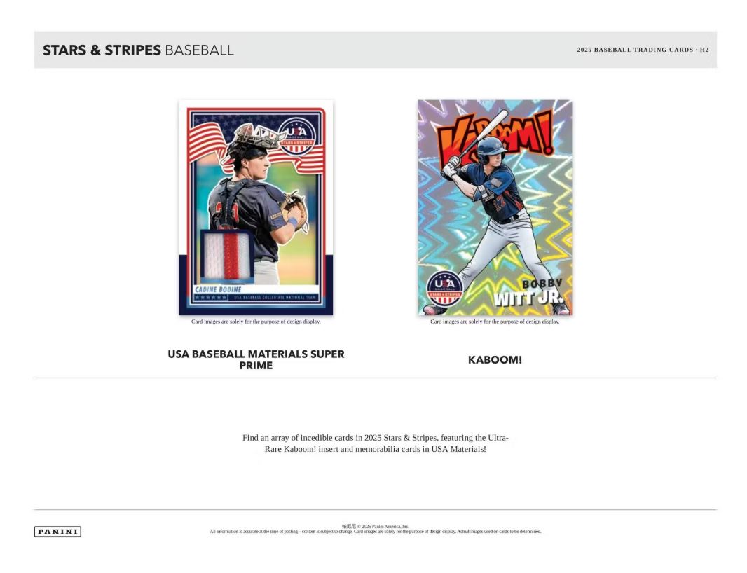 2025 Panini USA Stars & Stripes H2 Baseball Hobby Box - VGMX