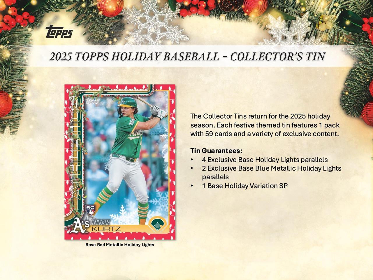 2025 Topps Holiday Baseball Collector's Box (Contains 3 Tins)