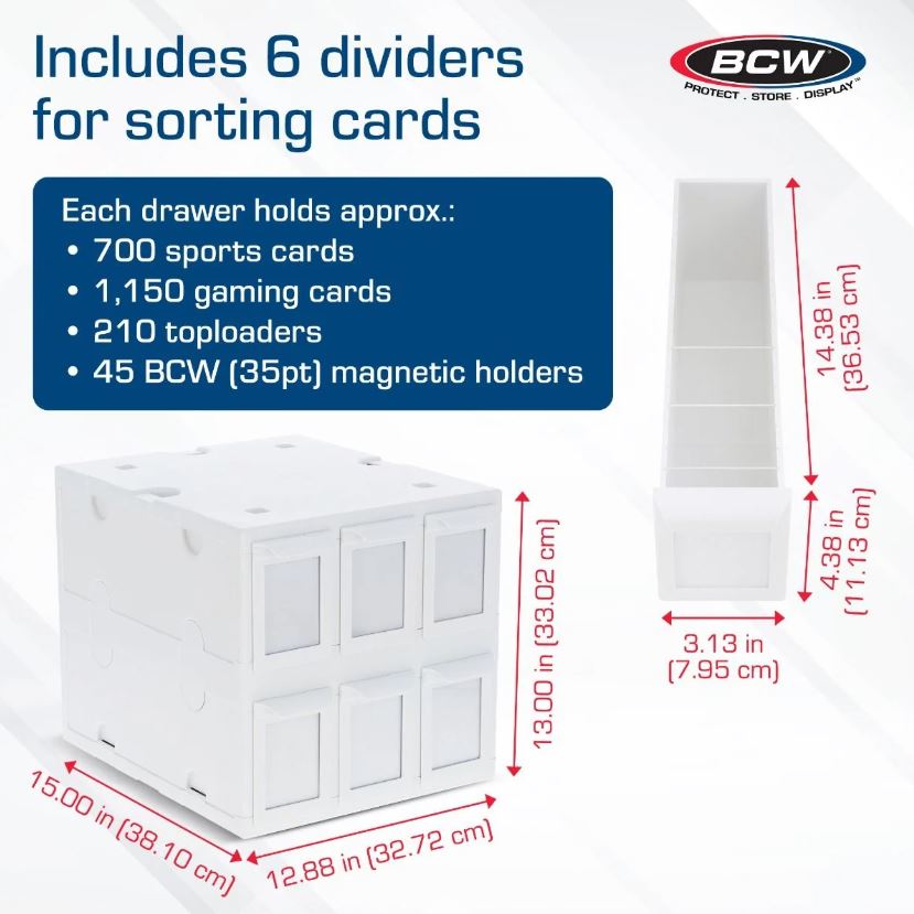 BCW SUPPLIES: Card Catalog: 6 Drawers