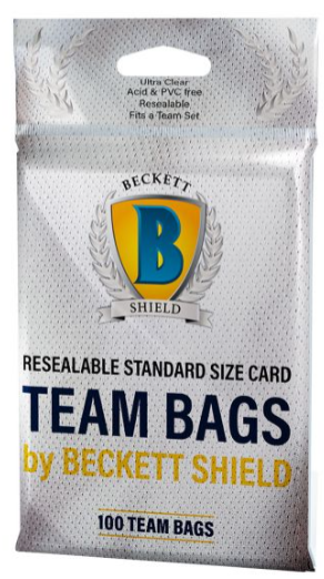 Beckett Shield: Resealable Standard Size Card Team Bags 100CT - VGMX